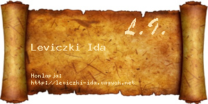 Leviczki Ida névjegykártya
